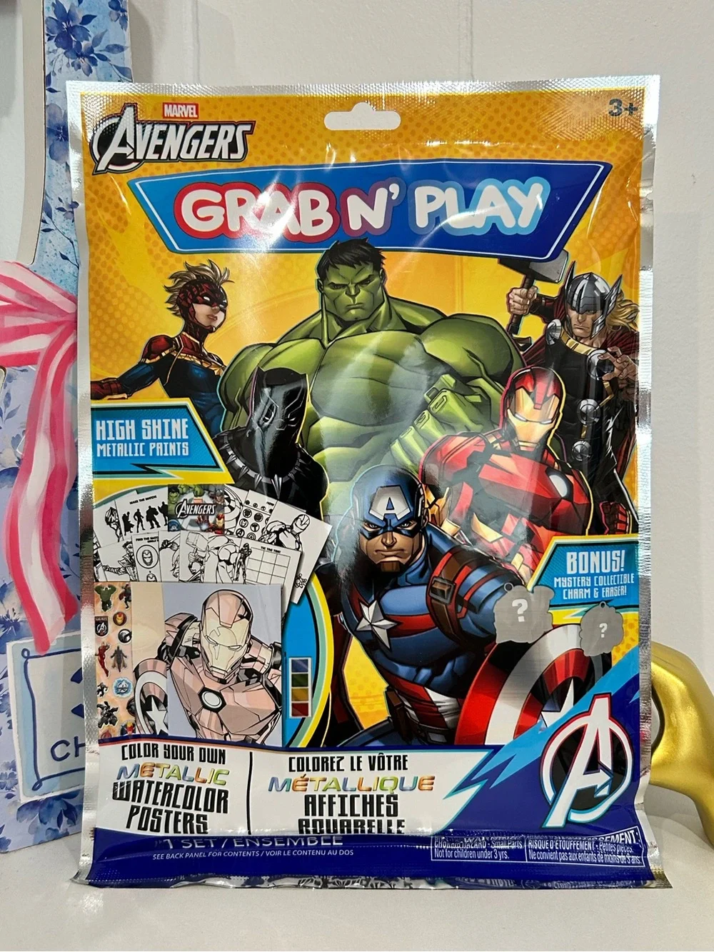 Disney Grab N' Play Kids Activity Packs - Blue, Green, Yellow, Pink